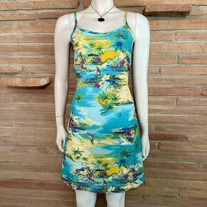 Vintage Tropical Print Dress